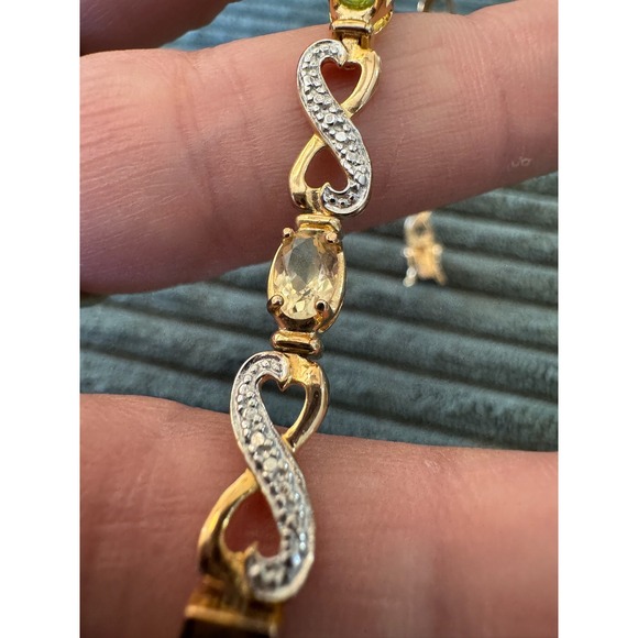 Ross Simons Sterling Silver 925 Gemstone & Diamond Accent‎ Infinity Bracelet